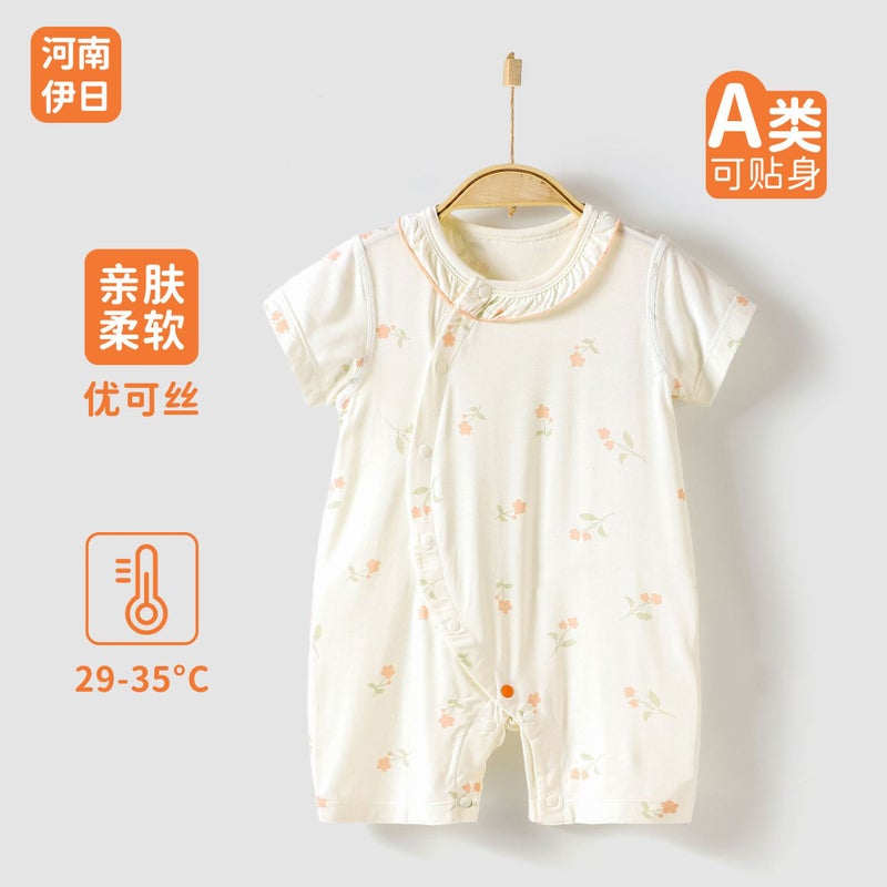 Henan Yili Baby Summer Thin Clothes Baby Summer Jumpsuit Pajamas Girls Short-Sleeved Romper Summer Clothes - Image 2