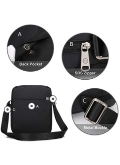 OIWAS Man Bags for Men Travel Shoulder Bag Waterproof Cross Body Phone Bag with Long Strap Wallet Pouch Hold 7.9 inch Tablet iPad Kindle Black  - Image 5