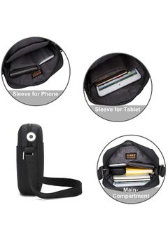 OIWAS Man Bags for Men Travel Shoulder Bag Waterproof Cross Body Phone Bag with Long Strap Wallet Pouch Hold 7.9 inch Tablet iPad Kindle Black  - Image 4