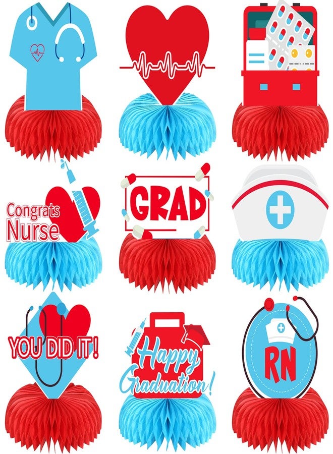 Yisong 2026 Nursing Graduation Party Supplies Nurse Congrats Grad Honeycomb Centerpiece for Nurses Appreciation Week Nurses Table Toppers RN Graduation Party Decorations - Image 1