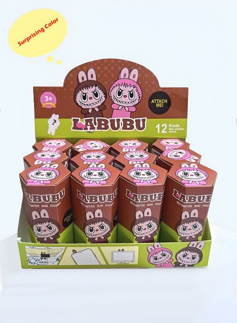 Wtech Labubu - Pop Attach Me (for 3+ Age) 12 in 1 Different Kinds of Labubu's in each Pack that may Contain Secret with Surprising Colors - Image 1