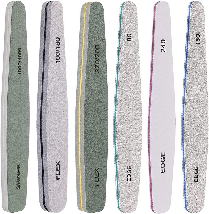 Beauté Secrets Beaut Secrets Korean Sand Paper 6pcs Nail Files Set for Manicure Nail Buffer Files Block Coarse Washable Nail Polisher Double Sided Nail Shaper Emery Boards for Acrylic Natural Nail 10015018022024028010004000 Grid - Image 1