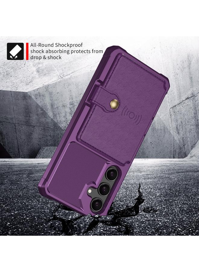 اس-توب جراب لهاتف Samsung Galaxy S24+ 5G محفظة مغناطيسية وحقيبة بطاقات جلدية وحافظة هاتف - Image 4