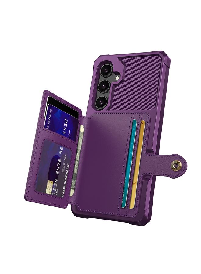 اس-توب جراب لهاتف Samsung Galaxy S24+ 5G محفظة مغناطيسية وحقيبة بطاقات جلدية وحافظة هاتف - Image 3