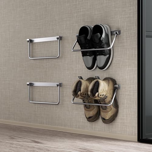 Safoner RV Shoe Storage Solution Aluminum Camper Shoe Rack WallMounted Organizer Shelf Efficient SpaceSaving Holder for Various Footwear Essential Accessories for Travel Trailers 4 Packs - Image 1