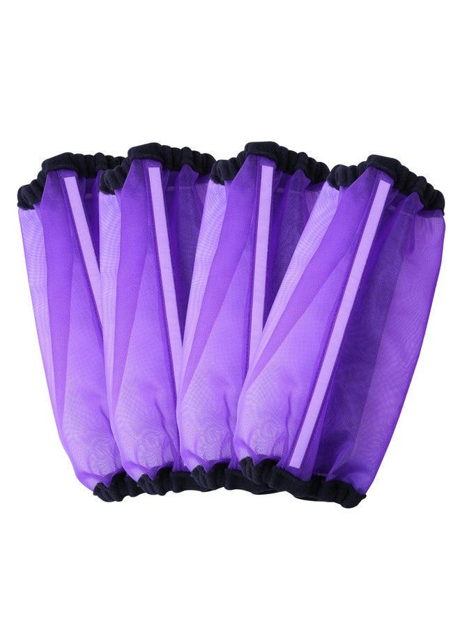 CareMaster Universal Size Horse Leggings Fine Mesh Horse Fly Boots Greatly Reduce Stomping Breathable Horse Boots Leg Wraps (Set of 4) Purple - Image 1