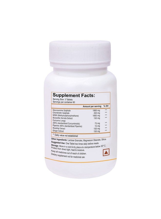 Biotrex Nutraceuticals Glucowell GOLD 1800mg - Maximum strength of Glucosamine with MSM (60 Tablets) - Image 2