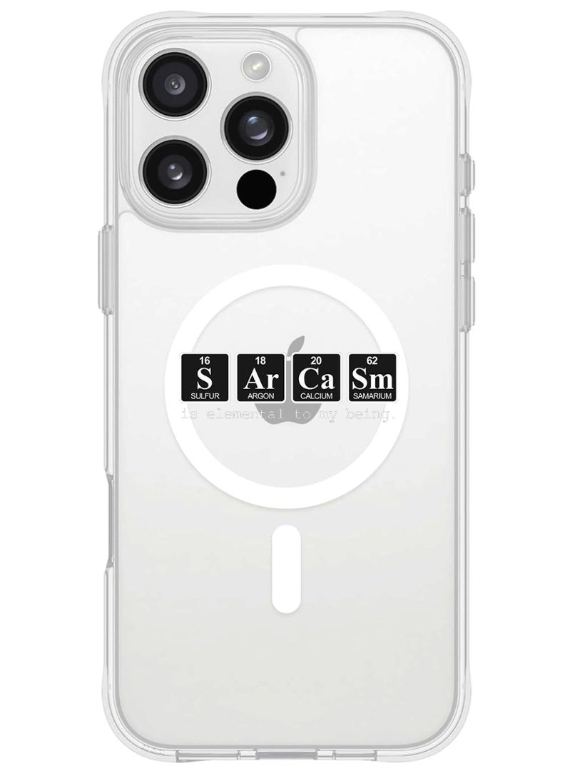 Theodor iPhone 16 Pro Max Magsafe Magnetic Case for iPhone Compatible with Wireless Charging, Shockproof Phone Bumper Cover - Sarcasm - Image 1