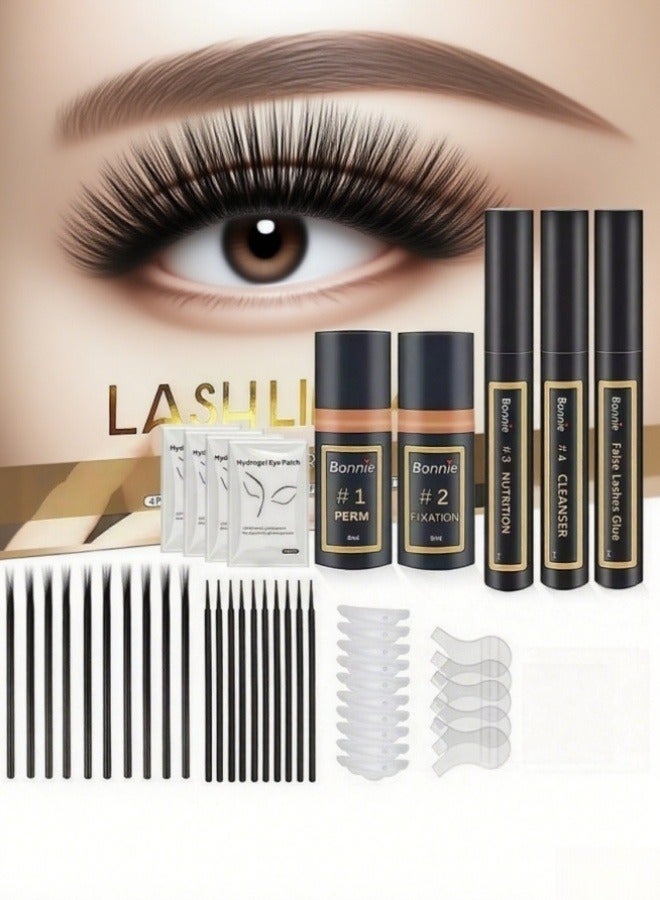 Bonnie Lash Lift Kit Complete Set – DIY Lash Perm with Glue, Cleanser, Nourishing Solutions & Tools, Easy Application for Long-Lasting Results - Image 1