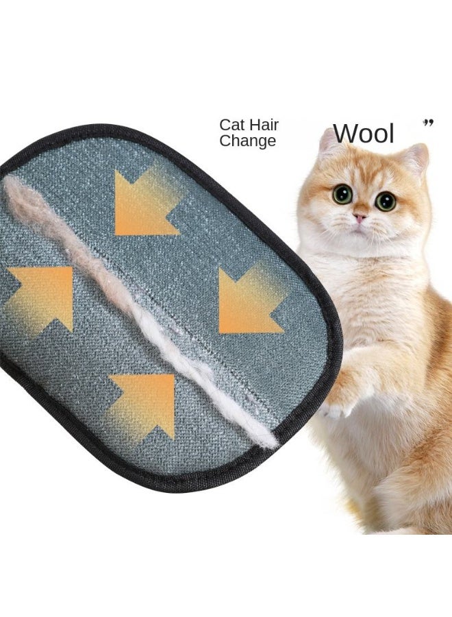 قفاز إزالة شعر الحيوانات الأليفة الثابتة للمنزل، فرشاة إزالة الوبر ذات الوجهين لأريكة الملابس وتنظيف شعر الحيوانات - Image 5