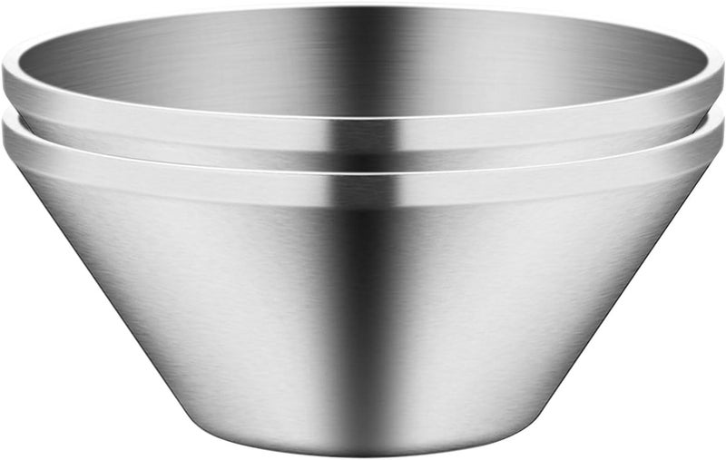 IMEEA 40 OZ Large Salad Bowls Set of 2  SUS304 Stainless Steel Mixing Bowl Serving Bowls for Soup Ramen Mixing Cooking Baking Prepping - Image 1