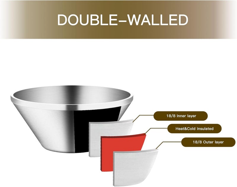 IMEEA 40 OZ Large Salad Bowls Set of 2  SUS304 Stainless Steel Mixing Bowl Serving Bowls for Soup Ramen Mixing Cooking Baking Prepping - Image 3