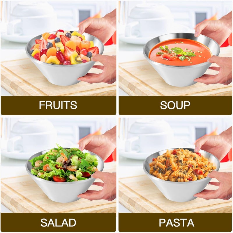 IMEEA 40 OZ Large Salad Bowls Set of 2  SUS304 Stainless Steel Mixing Bowl Serving Bowls for Soup Ramen Mixing Cooking Baking Prepping - Image 5