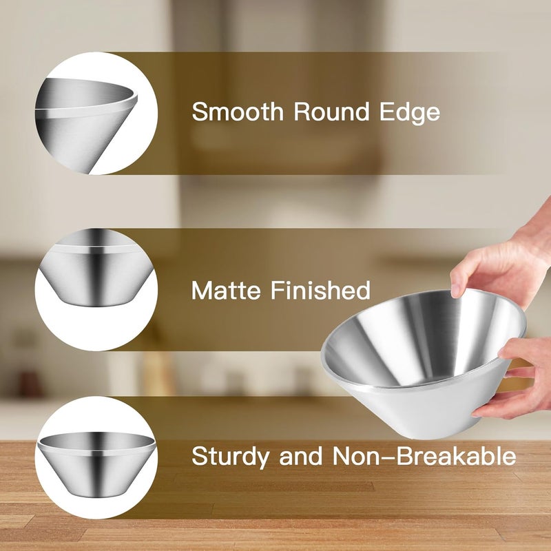 IMEEA 40 OZ Large Salad Bowls Set of 2  SUS304 Stainless Steel Mixing Bowl Serving Bowls for Soup Ramen Mixing Cooking Baking Prepping - Image 4
