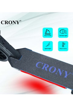 Crony S32 Children's E-Scooter,130W Motor, 10-16KM/H Speed, 21V/2.5AH Battery, 5-8KM Range, Foldable & Portable, Aluminum Alloy Frame, LED Display & Lights, Foot Brake, Safe Electric Skateboard for Kids, Teens, and Young Riders, Easy-to-Use for Beginners Electric Scooter, Eco-Friendly Battery-Powered Ride for Children, Lightweight Kids Motorized Scooter, Electric Kick Scooter for Toddlers, Small & Kid-Friendly E-Scooter, 100KG Max Load, LED Light Base, Safe Braking System, Ideal for Short Commutes, Charging Time 2-3 Hours, Compact Design for Easy Storage, Easy Folding Mechanism, Durable and Sturdy Frame, Perfect Scooter for Outdoor Adventures, Youth Electric Rideable, Portable Electric Scooter with Safety Features, Ideal for Kids Who Want to Explore, Fun and Practical Scooter for Family Rides, Suitable for Youth Riders, Electric Scooter with Speed Control for Safe Riding, Perfect Gift for Kids and Teens，Blue  - Image 3