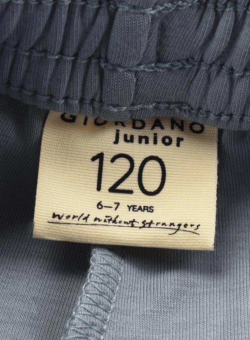 GIORDANO Kids’ Cotton Blend Interlock Elastic Waist Soft Knit Joggers