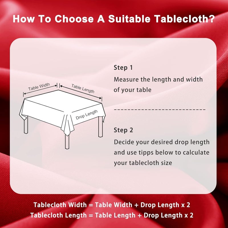 DWCN Red Christmas Tablecloth, 130 x 220 cm, Stain Protection, Washable Table Linen, Waterproof Tablecloth for Dining Room, Garden, Party, Weddings or Household - Image 4