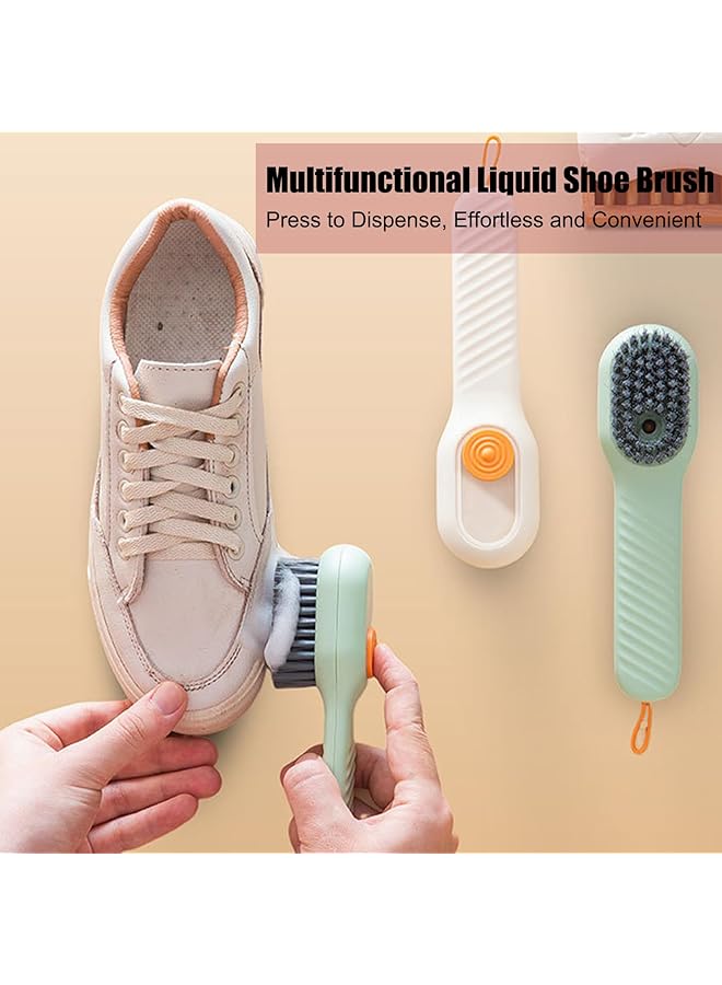 erorex 2 Pack Laundry Shoe Cleaning Brush with Soap Dispenser, Scrub Brush for Clothes, Shoes, Bathroom, and Household Stain Remova, Blue+white - Image 4