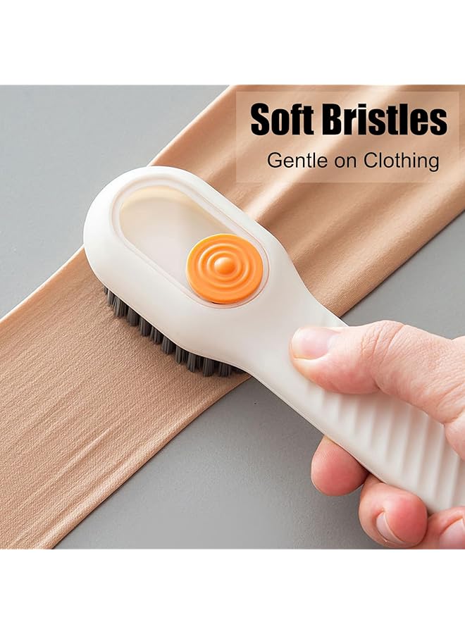 erorex 2 Pack Laundry Shoe Cleaning Brush with Soap Dispenser, Scrub Brush for Clothes, Shoes, Bathroom, and Household Stain Remova, Blue+white - Image 3