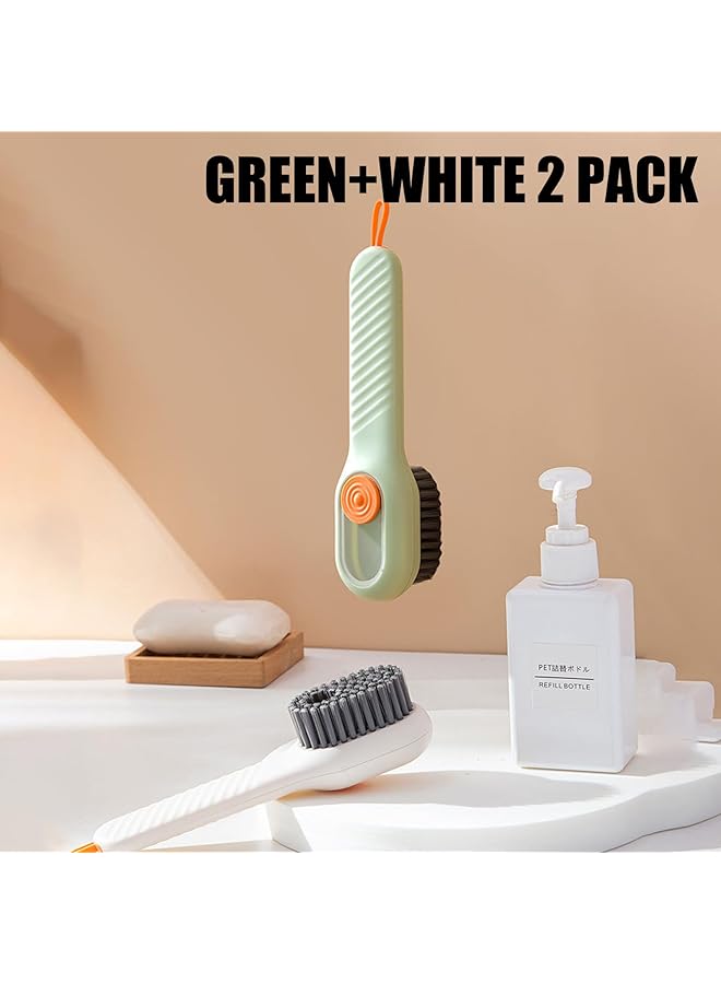 erorex 2 Pack Laundry Shoe Cleaning Brush with Soap Dispenser, Scrub Brush for Clothes, Shoes, Bathroom, and Household Stain Remova, Blue+white - Image 2