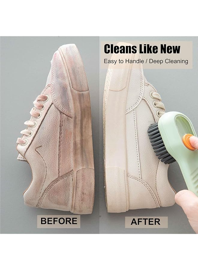 erorex 2 Pack Laundry Shoe Cleaning Brush with Soap Dispenser, Scrub Brush for Clothes, Shoes, Bathroom, and Household Stain Remova, Blue+white - Image 5