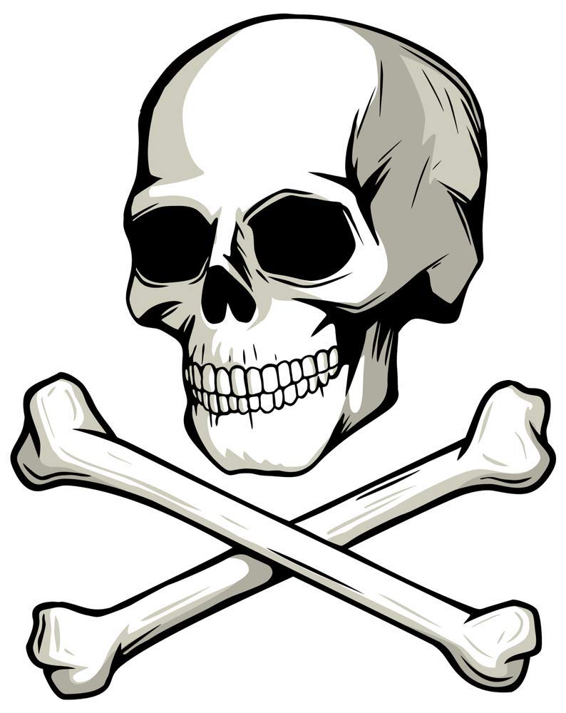 5 Ace white skul and bones wall sticker poster of skull,cartoon(size:12x18),multicolor - Image 5