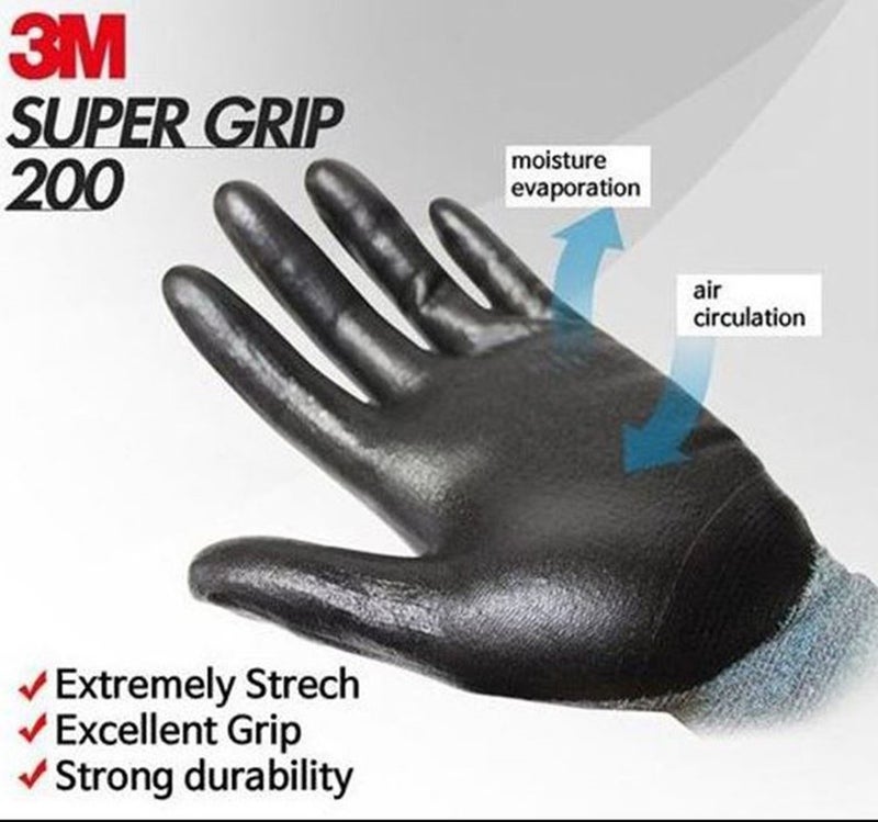 3M 3M Comfortable Grip Nitrile Foam Coated Gardening Work Gloves(5pk) (Large, Grey)  - Image 3