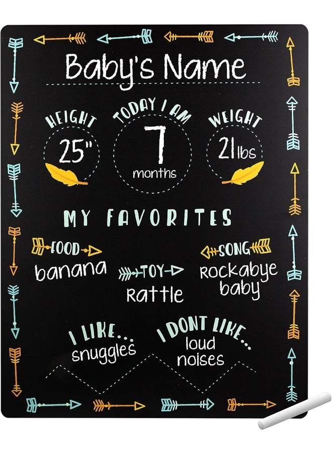 Tiny Ideas Tiny Idea’s Arrows Baby Milestone Chalkboard, Gender-Neutral Baby Photo Prop, Baby Décor Accessory, Black - Image 1