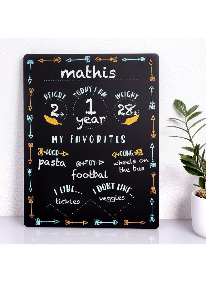 Tiny Ideas Tiny Idea’s Arrows Baby Milestone Chalkboard, Gender-Neutral Baby Photo Prop, Baby Décor Accessory, Black - Image 4