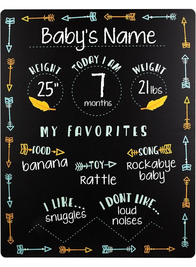 Tiny Ideas Tiny Idea’s Arrows Baby Milestone Chalkboard, Gender-Neutral Baby Photo Prop, Baby Décor Accessory, Black - Image 5