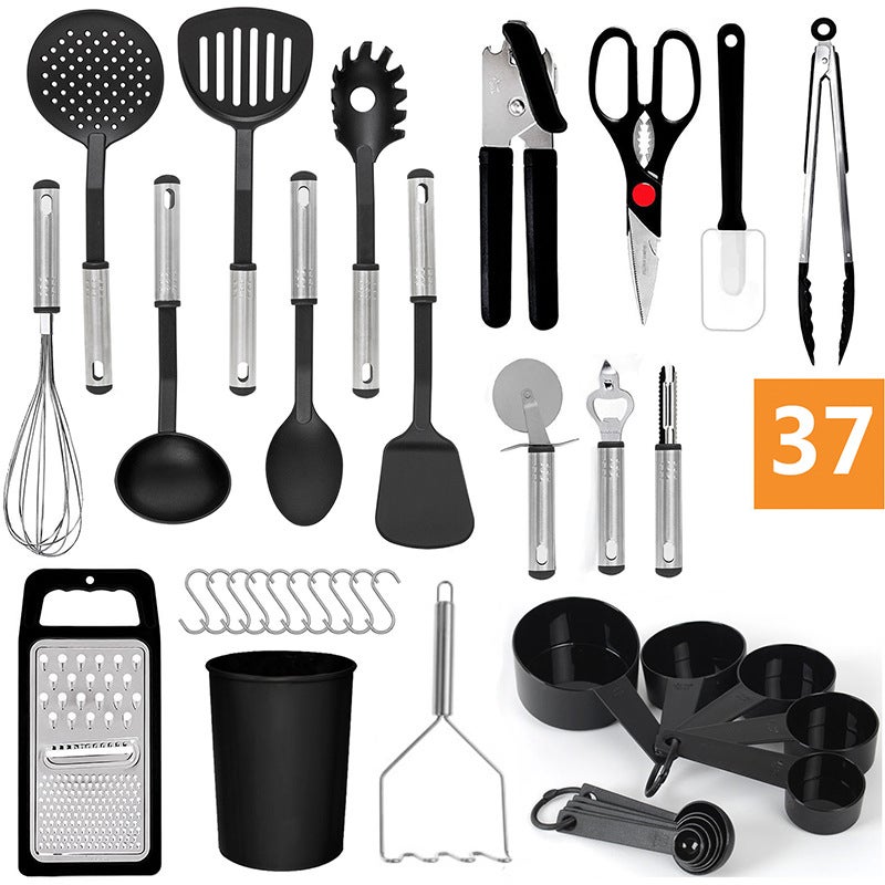 Spot Supply Nylon Kitchenware 24 Pieces Casing Handle Nylon Kitchenware Set Stainless Steel Kitchen Gadgets - Image 5