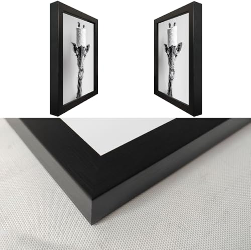 Melpa Art Framed Funny Bathroom Wall Art, Giraffe with a Toilet Paper Roll on Head Decor, Black and White Bathroom Pictures Wall Decor, Humor Animal Canvas Print Artwork - Image 3