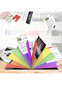 erorex 24 Pocket Expanding File Folder File Organizer Letter Size Hold 240 Sheets Plastic Rainbow Lining Colored Filing Folder Designed For Home Office School Black  - Image 5