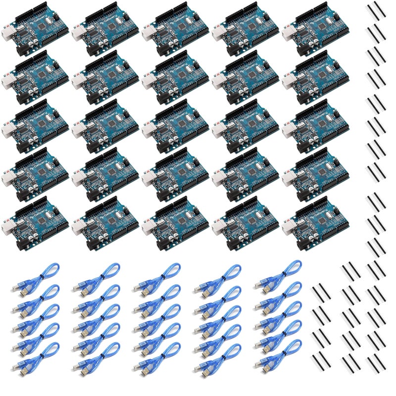AZDelivery لوحة تطوير AZDelivery 25 x متحكم ATmega328P مع كابل USB مع كتاب إلكتروني مرفق! - Image 1