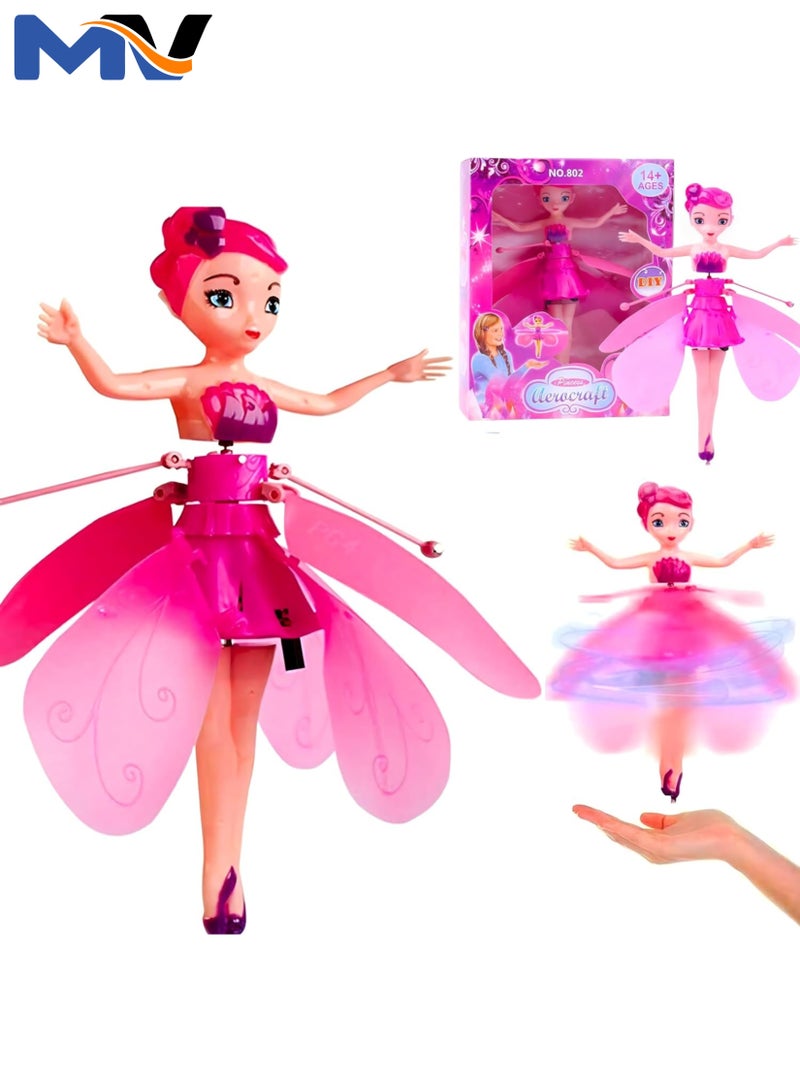 MAGIC VAULT دمية الأميرة الجنية الطائرة، دمية طائرة تعمل بالتحكم عن بعد بالأشعة تحت الحمراء - دمية الجنية الطائرة مع الضوء، للأطفال والفتيات - Image 1