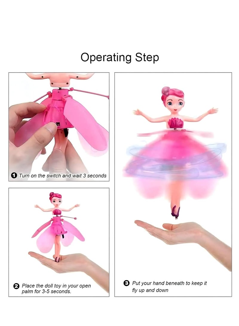 MAGIC VAULT دمية الأميرة الجنية الطائرة، دمية طائرة تعمل بالتحكم عن بعد بالأشعة تحت الحمراء - دمية الجنية الطائرة مع الضوء، للأطفال والفتيات - Image 4