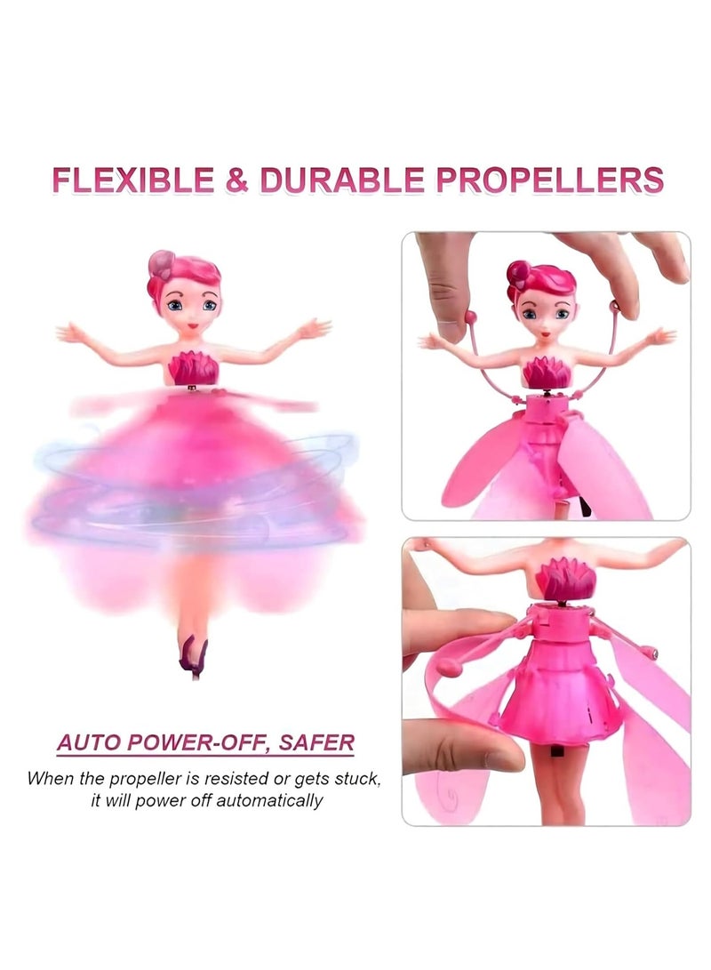 MAGIC VAULT دمية الأميرة الجنية الطائرة، دمية طائرة تعمل بالتحكم عن بعد بالأشعة تحت الحمراء - دمية الجنية الطائرة مع الضوء، للأطفال والفتيات - Image 2
