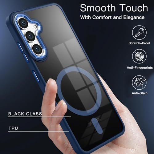 KARWAN Translucent Hybrid Back Case Cover Compatible with Samsung S23 FE Shockproof Case with Camera Protection, N52 Magnet Cover Case with Magnetic MagEaze Wireless Charging Cover (Blue) - Image 3