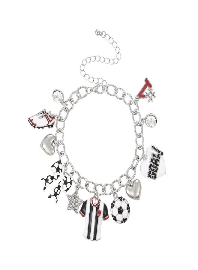 Madison Tyler Soccer Bracelet for Women | Jersey Bow GOAL Sneakers Sport Charm Bracelet for Women | Cute Game Day Adjustable Bracelet Jewelry - Image 1