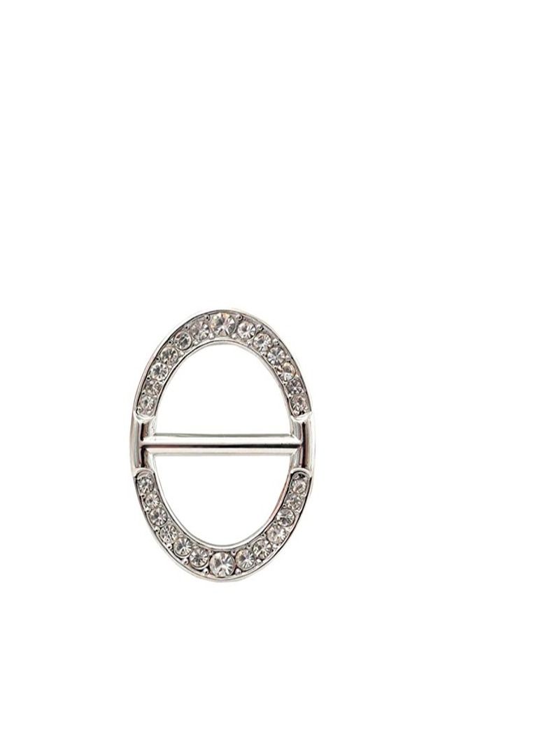 RARELY 2Set Fashion Women Oval Scarf Buckle Brooch Ring Shawl Clip Jewelry Accessories Small  - Image 3