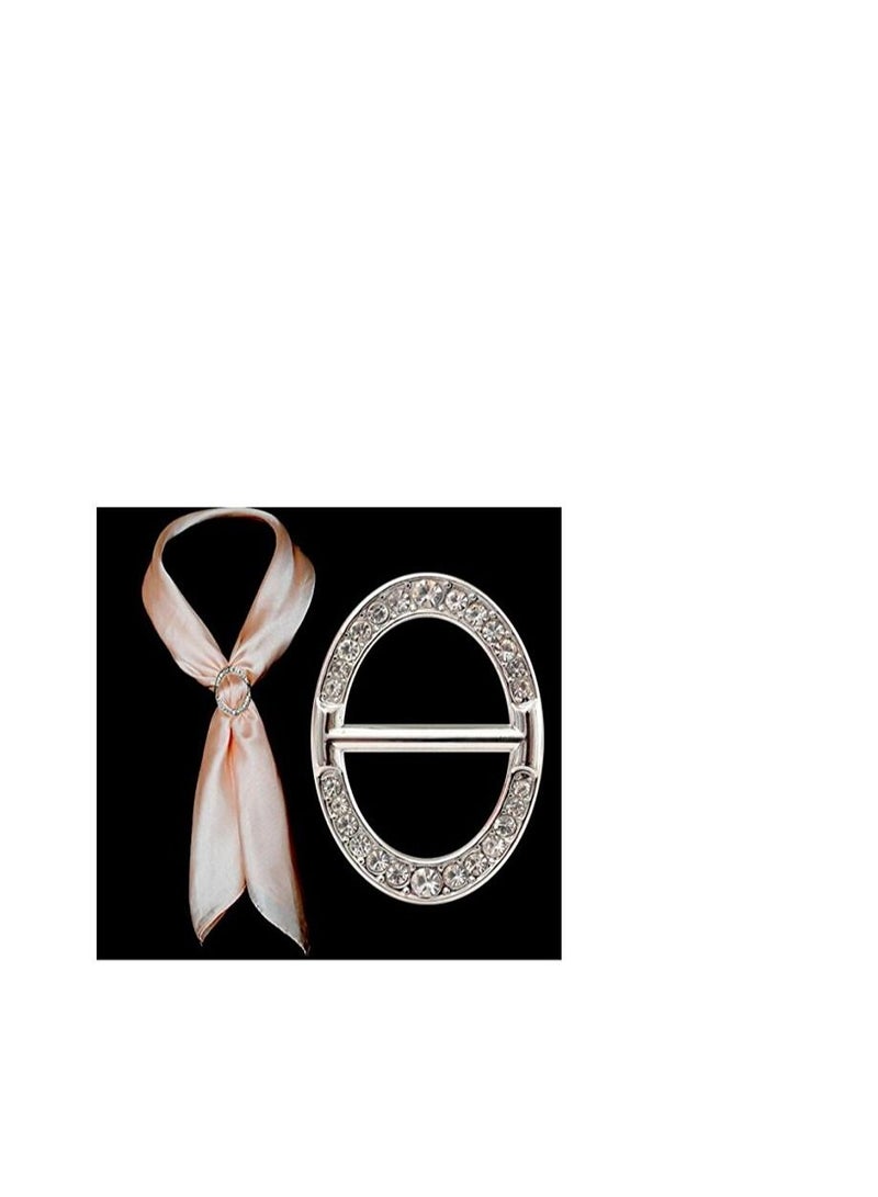 RARELY 2Set Fashion Women Oval Scarf Buckle Brooch Ring Shawl Clip Jewelry Accessories Small  - Image 5
