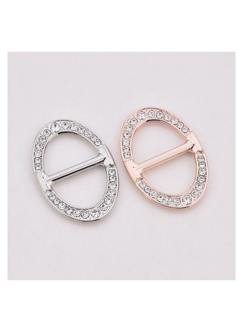 RARELY 2Set Fashion Women Oval Scarf Buckle Brooch Ring Shawl Clip Jewelry Accessories Small  - Image 2