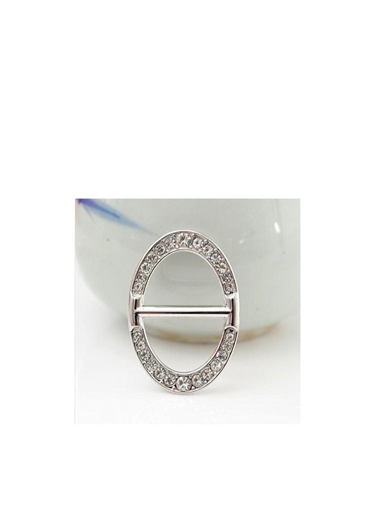 RARELY 2Set Fashion Women Oval Scarf Buckle Brooch Ring Shawl Clip Jewelry Accessories Small  - Image 4