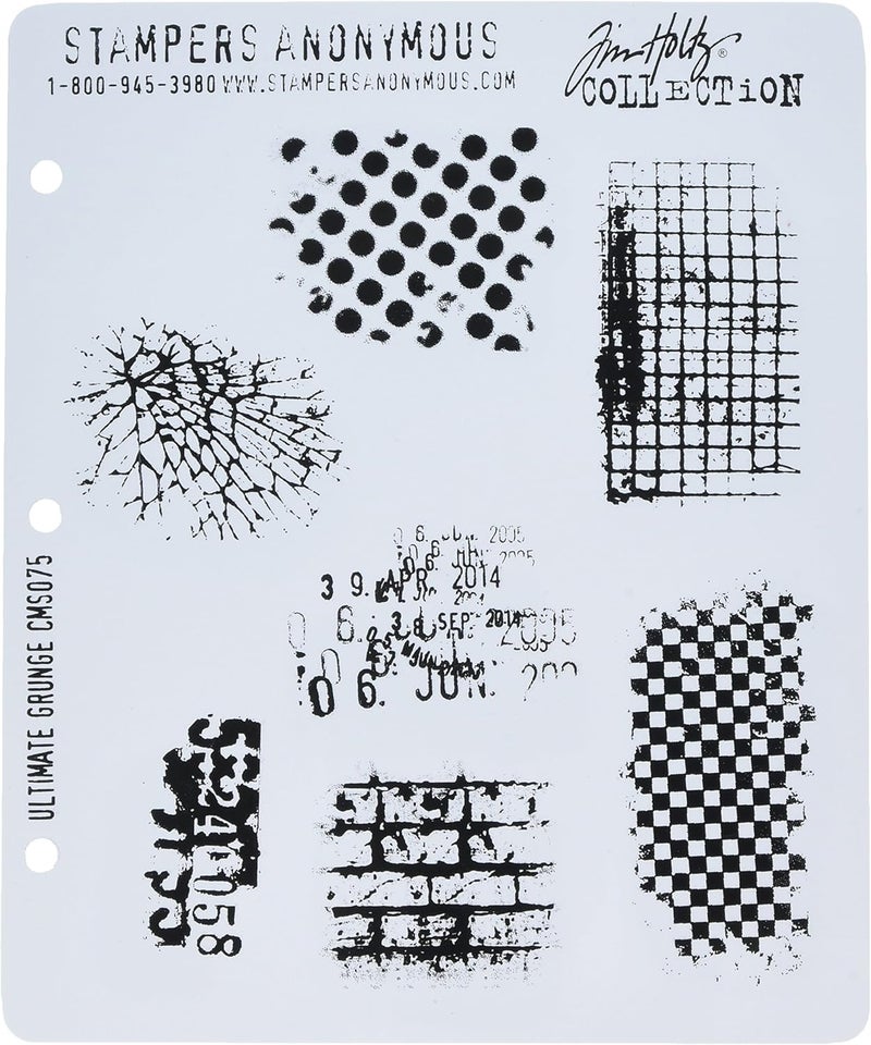 Stampers Anonymous CMS-075 Tim Holtz Cling Rubber Stamp Set - Ultimate Grunge