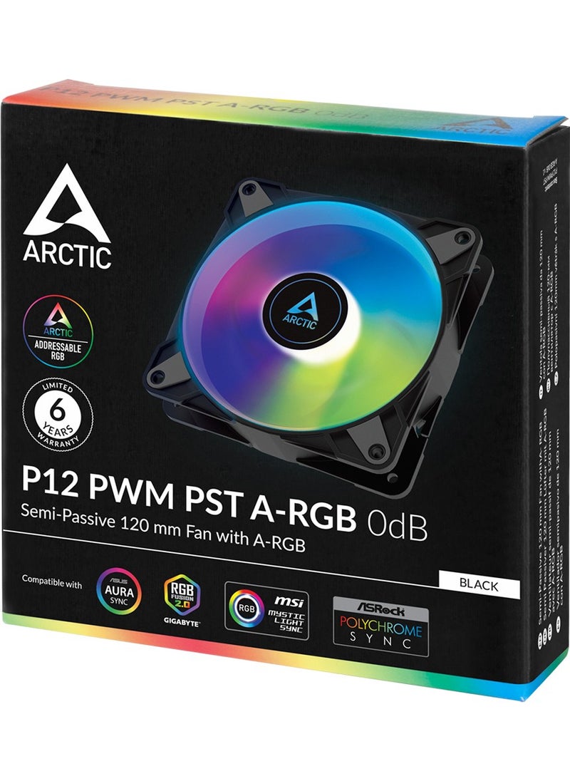 Arctic - Arctıc P12 Pwm Pst A-Rgb 120MM 0-2200 Rpm 0db Semi Passive High Pressure Case Fan (AR-ACFAN00231A) - Image 1