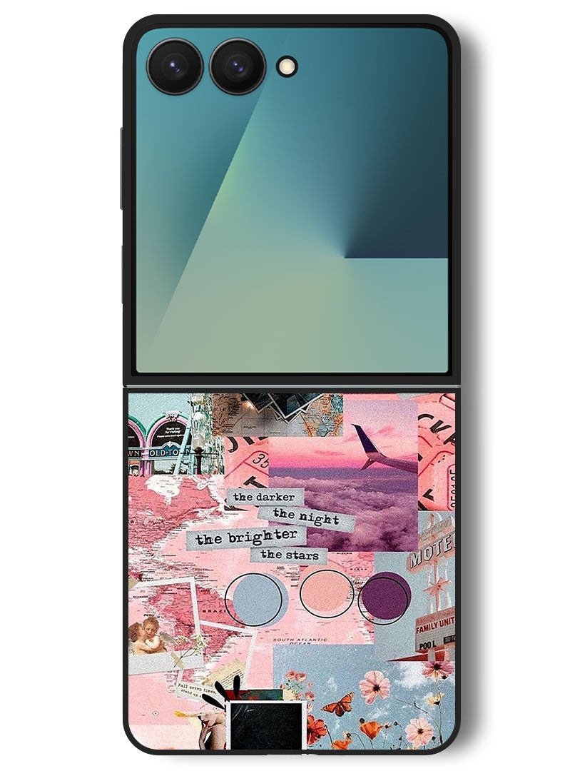 Theodor Case Compatible with Samsung Galaxy Z Flip 7 - 6.9 Inch Protection Shockproof Bumper Cover The Darker The Night - Image 1