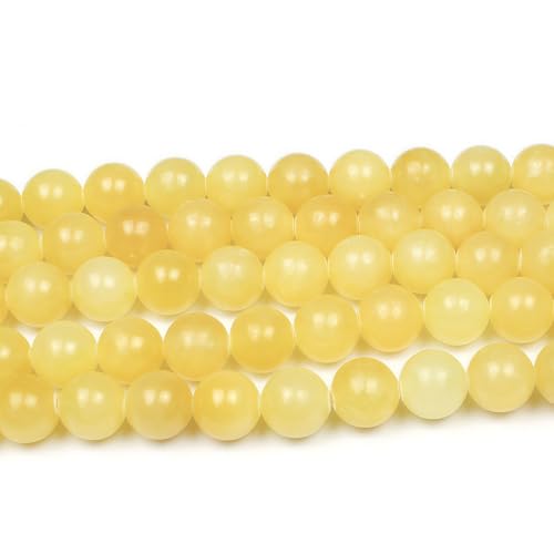 MJDCB Natural Yellow Marble Jade Round Stone Beads for Jewelry Making DIY Bracelet Necklace (10mm) - Image 4