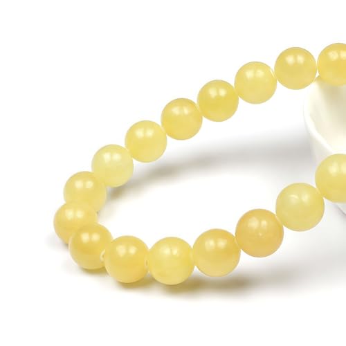 MJDCB Natural Yellow Marble Jade Round Stone Beads for Jewelry Making DIY Bracelet Necklace (10mm) - Image 2