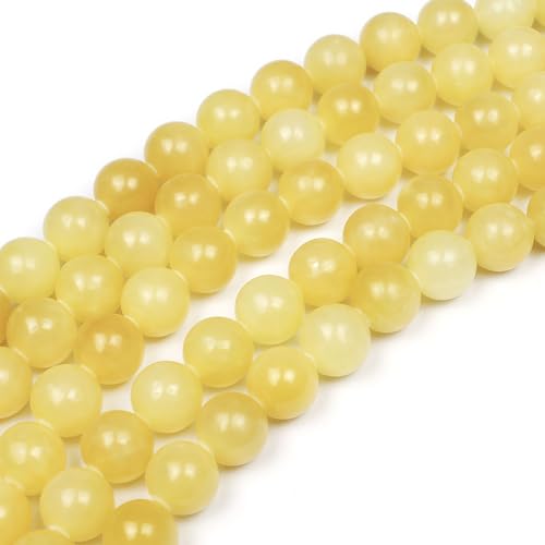 MJDCB Natural Yellow Marble Jade Round Stone Beads for Jewelry Making DIY Bracelet Necklace (10mm) - Image 5