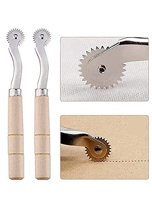KEPY THE MALL KEPY THE MALL Kit No2 with 62 Total Pcs in Zipper Pouch with Tracing Wheel 10colour Reels Opener Threader Thimble Measuring Tape 24 Needle Scissor 20 Press Button chowk for Home Travel Use  - Image 2